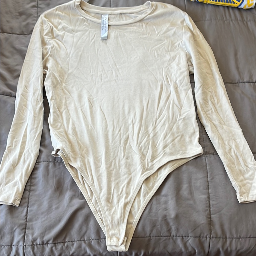 Cream Long Sleeve Bodysuit
